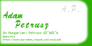 adam petrusz business card